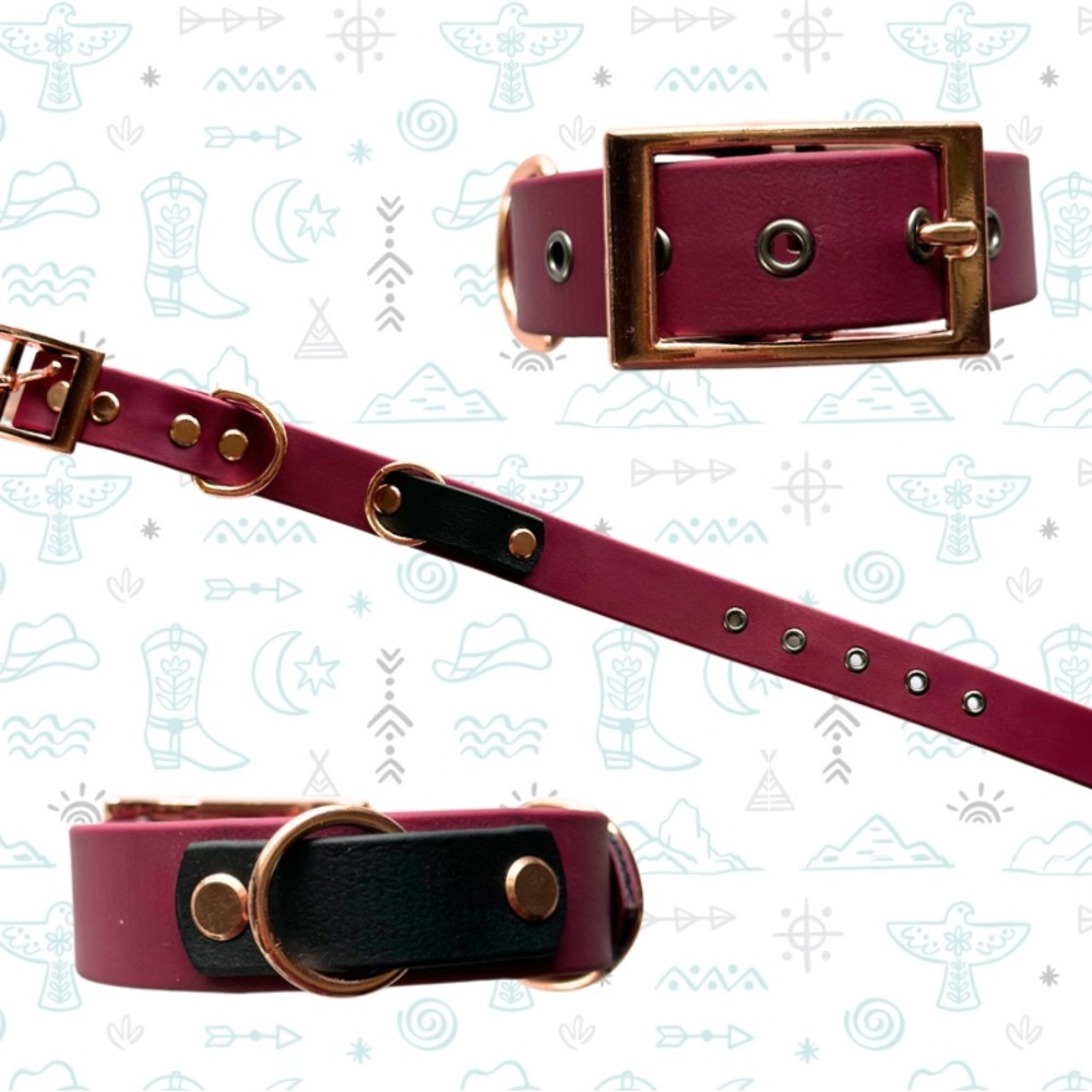 Wine BioThane Dog Collar, Small